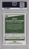 Shai Gilgeous-Alexander from the 2020-21 Panini Donruss Optic set featuring a Gold Wave parallel graded by PSA and given an overall grade of 10.
