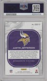 Justin Jefferson from the 2021 Panini Certified set graded by PSA and given an overall grade of 10.