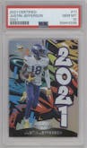 Justin Jefferson from the 2021 Panini Certified set graded by PSA and given an overall grade of 10.