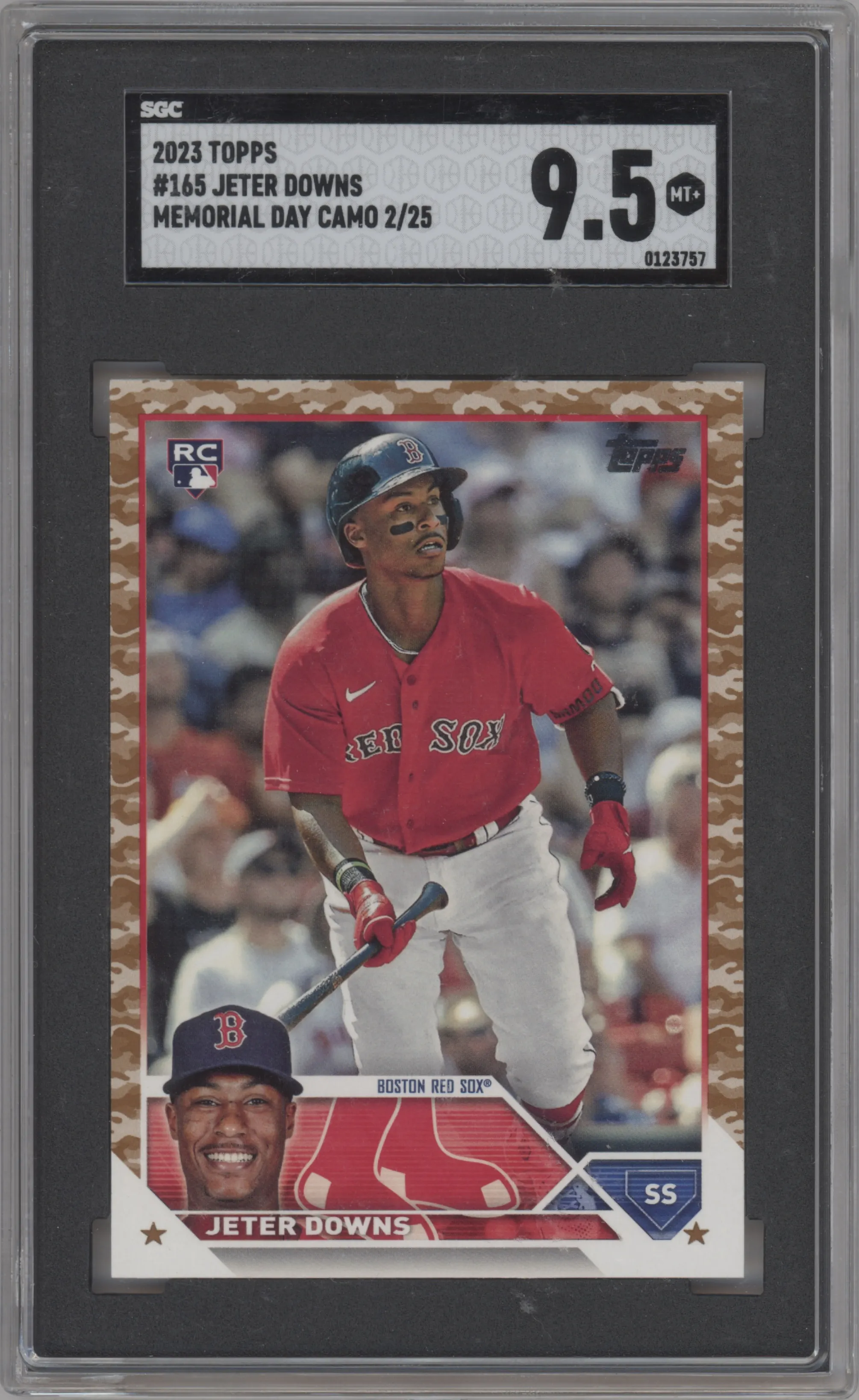 2023 Topps Series 1 Jeter Downs Memorial Day Camo SGC 9.5