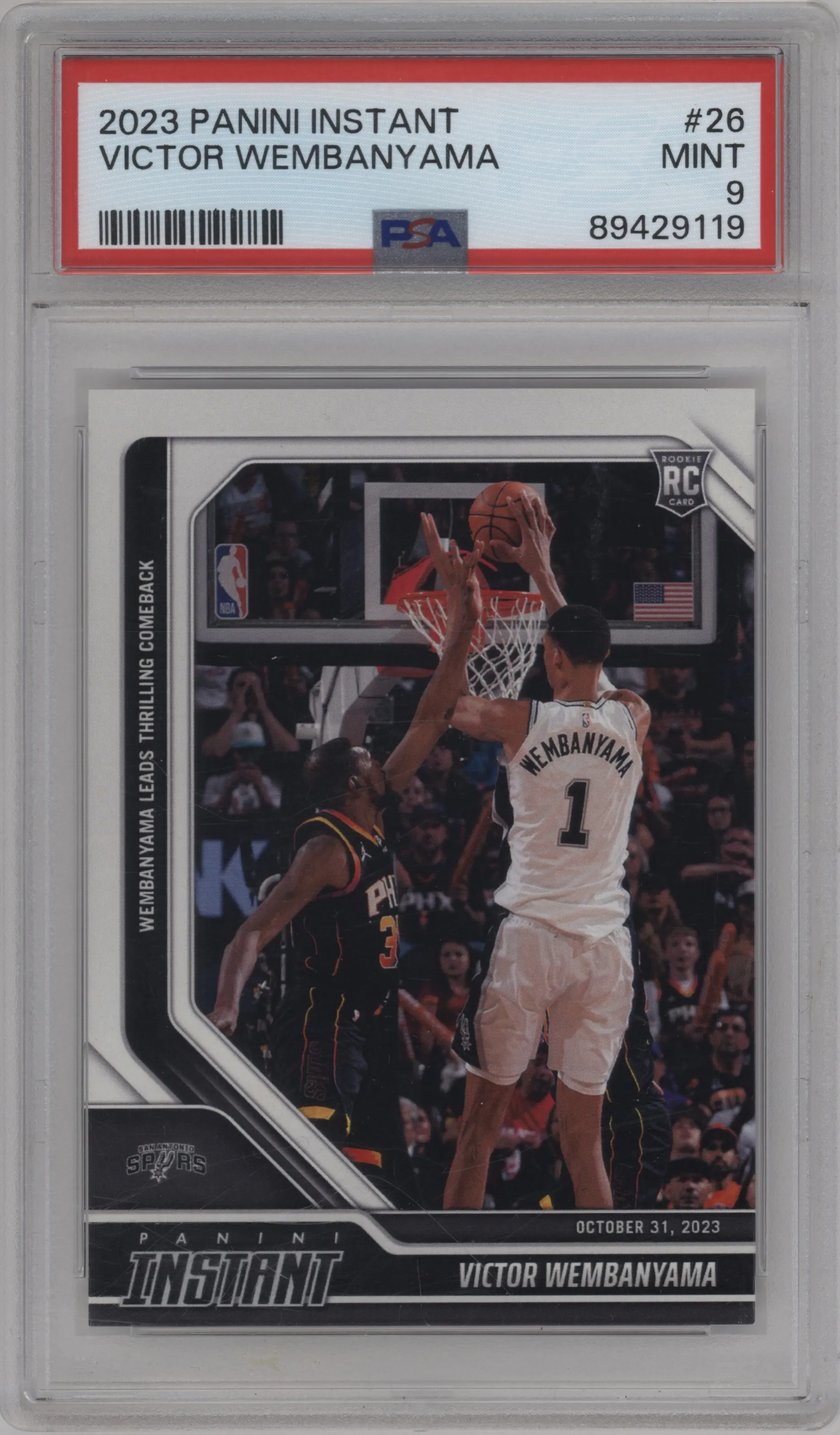2023 Panini Instant NBA Victor Wembanyama #26 PSA 9