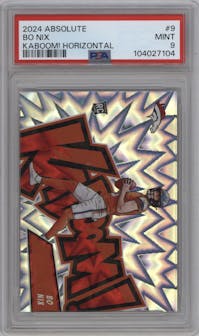 Bo Nix from the 2024 Panini Absolute set graded by PSA and given an overall grade of 9.