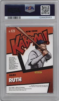 Babe Ruth from the 2021 Panini Absolute set graded by PSA and given an overall grade of 9.