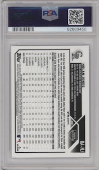Nolan Jones from the 2023 Topps Chrome set graded by PSA and given an overall grade of 10.