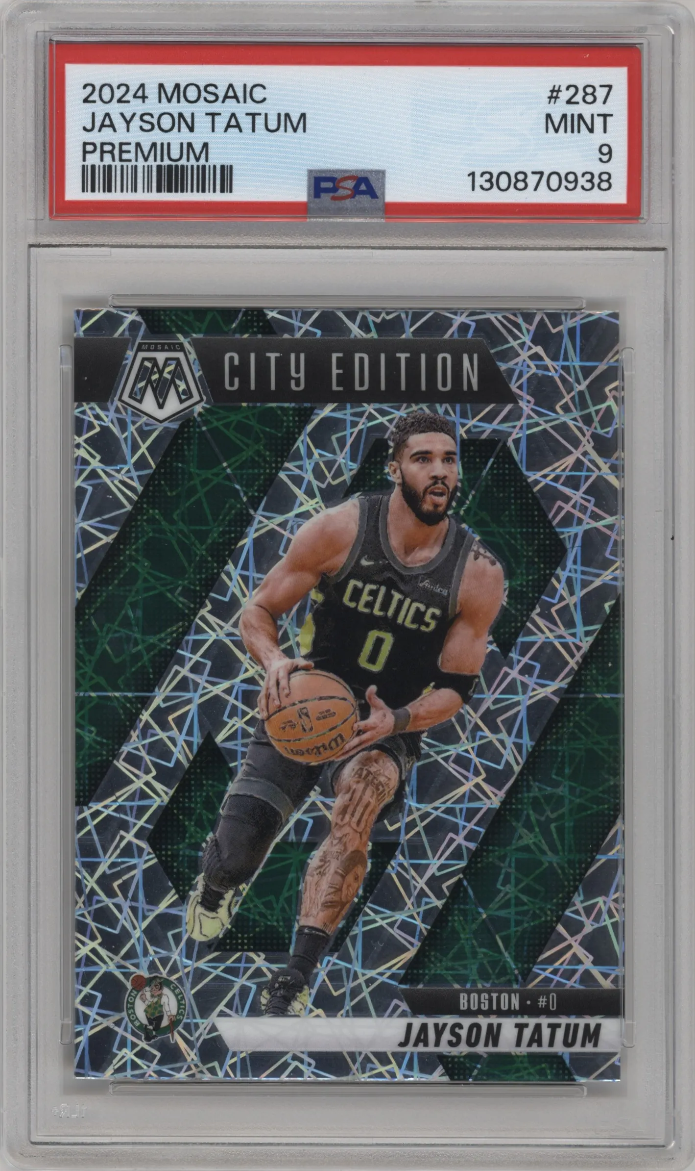2024 Panini Mosaic Jayson Tatum Premium #287 PSA 9
