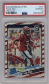 Tank Dell from the 2023 Donruss Optic set featuring a Freedom parallel graded by PSA and given an overall grade of 10.
