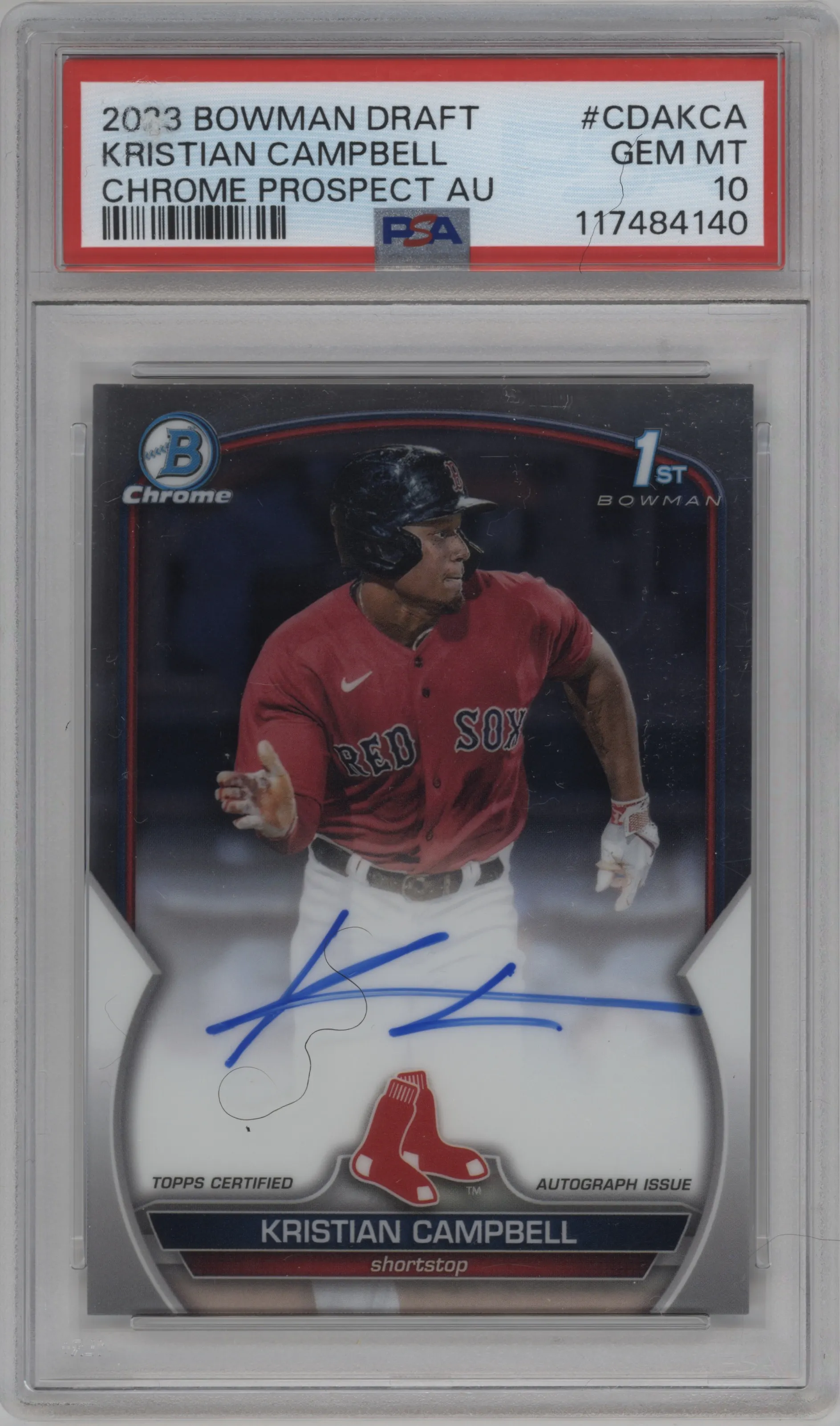 2023 Bowman Draft Chr.Pros.Auto Kristian Campbell PSA 10