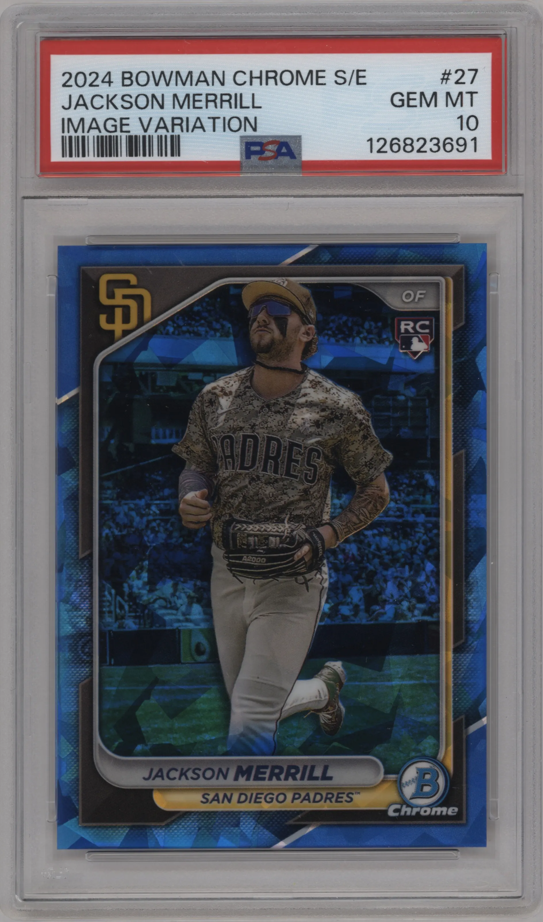 2024 Bowman Chrome Sapphire Var. Jackson Merrill #27 PSA 10