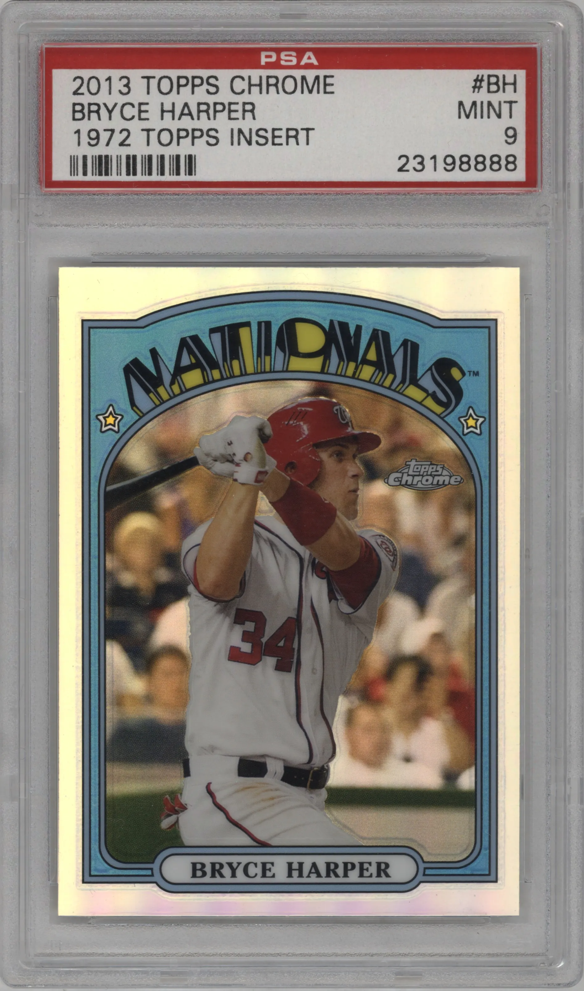 2013 Topps Chrome 1972 Bryce Harper #72C-BH  PSA 9