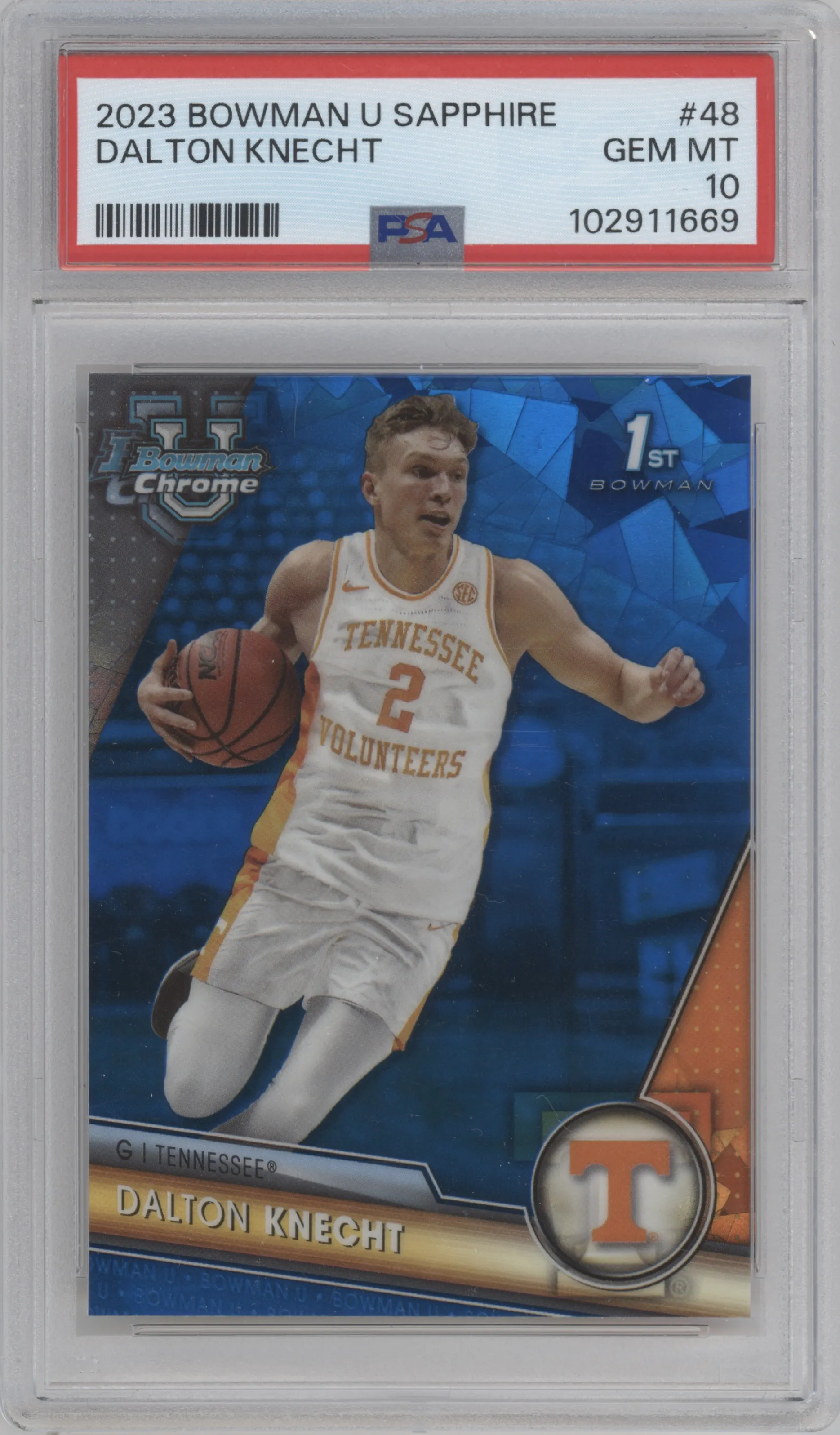 2023 Bowman U Chrome Sapphire Dalton Knecht #48 PSA 10