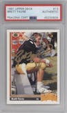 Brett Favre from the 1991 Upper Deck set graded by PSA and given an overall grade of 0.