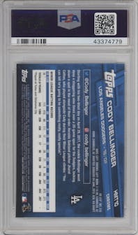 Cody Bellinger from the 2017 Topps Chrome Update Series set graded by PSA and given an overall grade of 10.