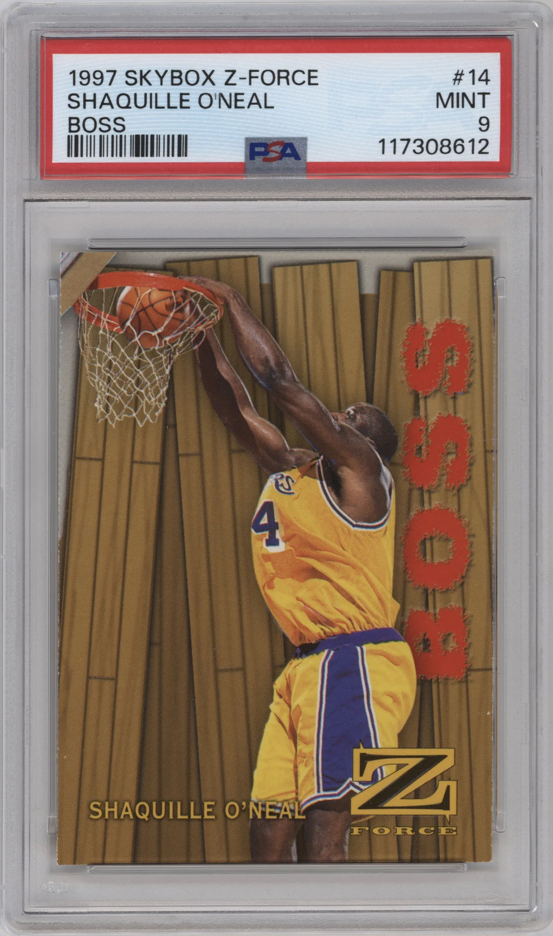 1997 Skybox Z-Force Boss Shaquille O'Neal PSA 9