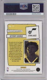 Keyonte George from the 2023-24 Panini NBA Hoops set graded by PSA and given an overall grade of 9.