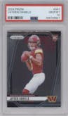 Jayden Daniels from the 2024 Panini Prizm set graded by PSA and given an overall grade of 10.