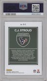 C.J. Stroud from the 2023 Panini Donruss set graded by PSA and given an overall grade of 9.