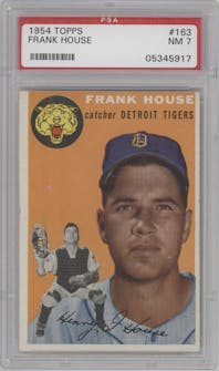 Frank House from the 1954 Topps set graded by PSA and given an overall grade of 7.