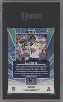 C.J. Stroud from the 2023 Panini Contenders set graded by SGC and given an overall grade of 10.