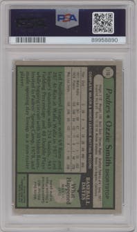 Ozzie Smith  from the 1979 Topps set graded by PSA and given an overall grade of 6.
