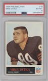 Mike Ditka from the 1965 Philadelphia set graded by PSA and given an overall grade of 6.