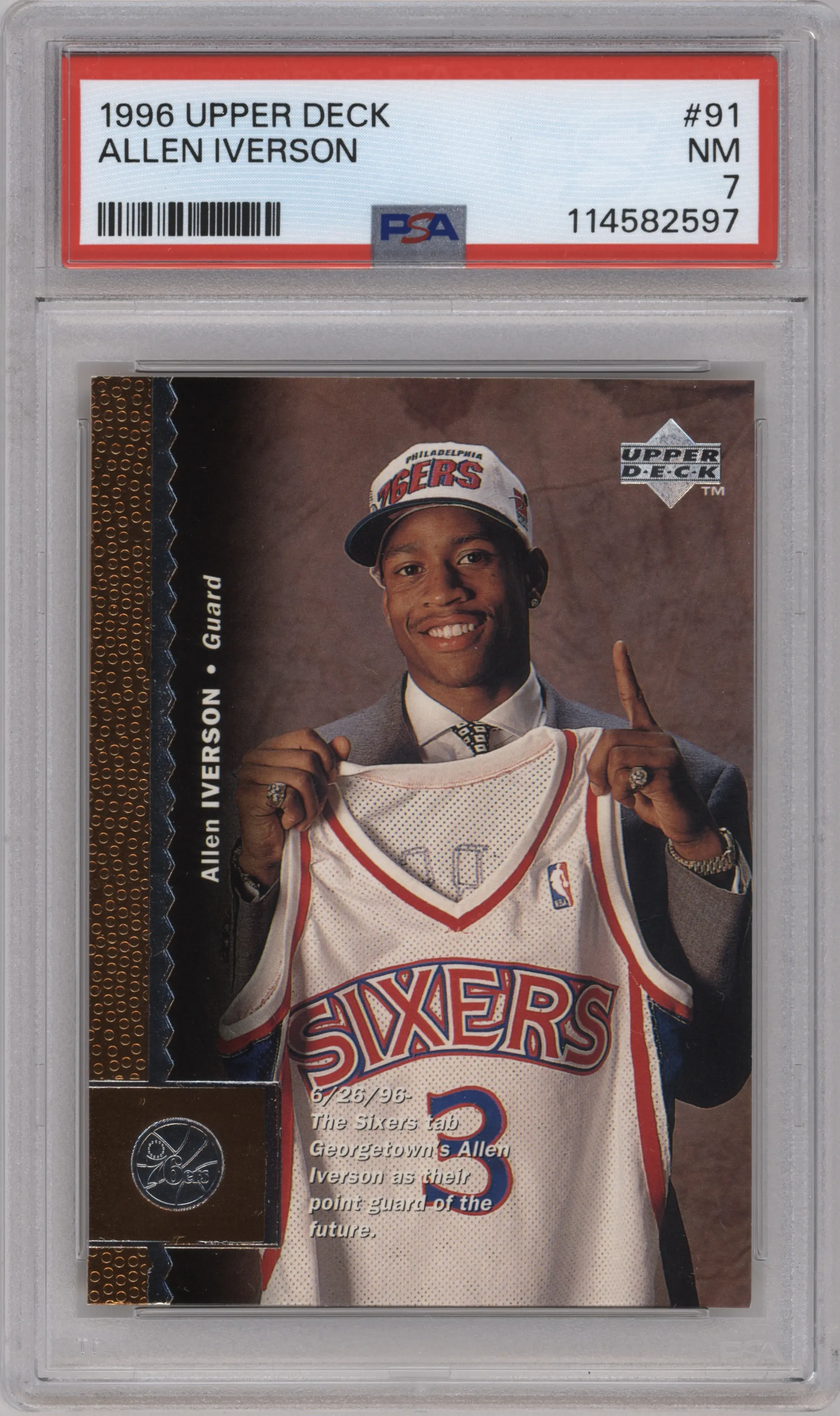 1996 Upper Deck Allen Iverson #91 PSA 7