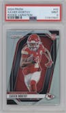 Xavier Worthy from the 2024 Panini Prizm set graded by PSA and given an overall grade of 9.