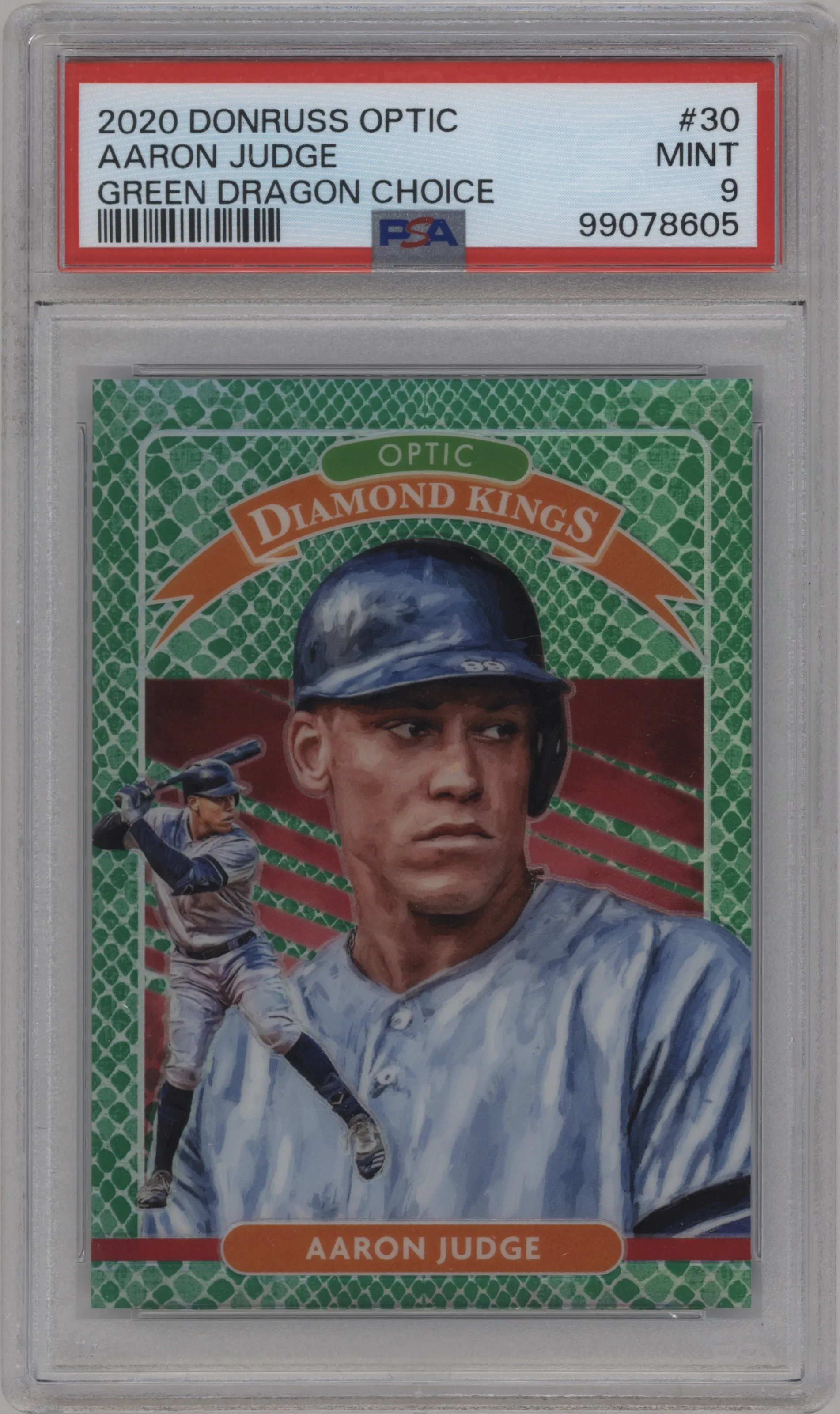 2020 Panini Donruss Optic Diamond Kings Aaron Judge Choice Green Dragon #30 PSA 9