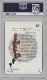 Michael Jordan from the 1993-94 SkyBox Premium set graded by PSA and given an overall grade of 7.