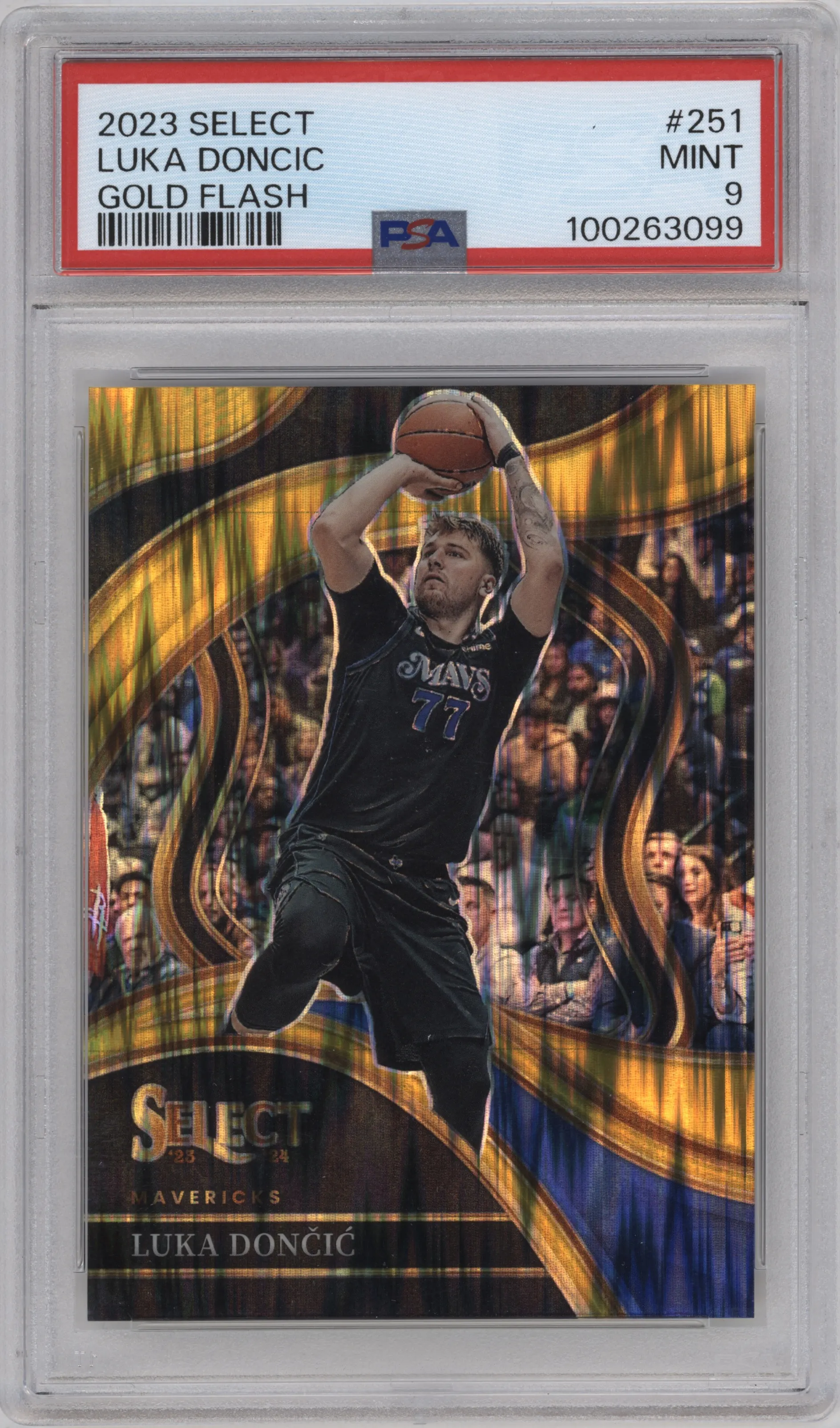 2023 Panini Select Courtside Luka Doncic Gold Flash #251 PSA 9