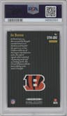 Joe Burrow from the 2023 Panini Select set featuring a Prizm parallel graded by PSA and given an overall grade of 10.