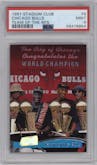 Team of the 90's from the 1997-98 Topps Stadium Club set graded by PSA and given an overall grade of 9.