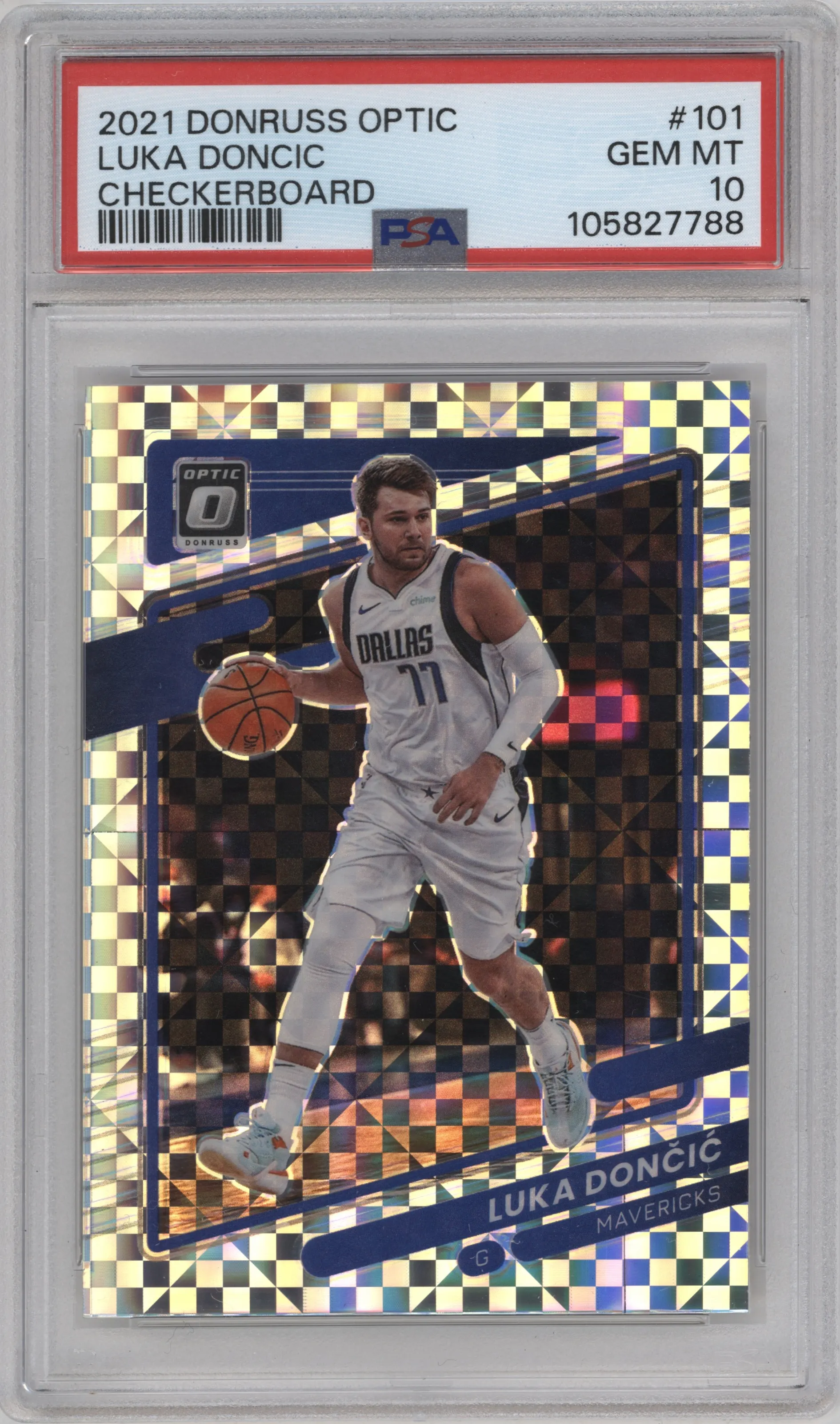 2021 Panini Donruss Optic Luka Doncic Checkerboard #101 PSA 10