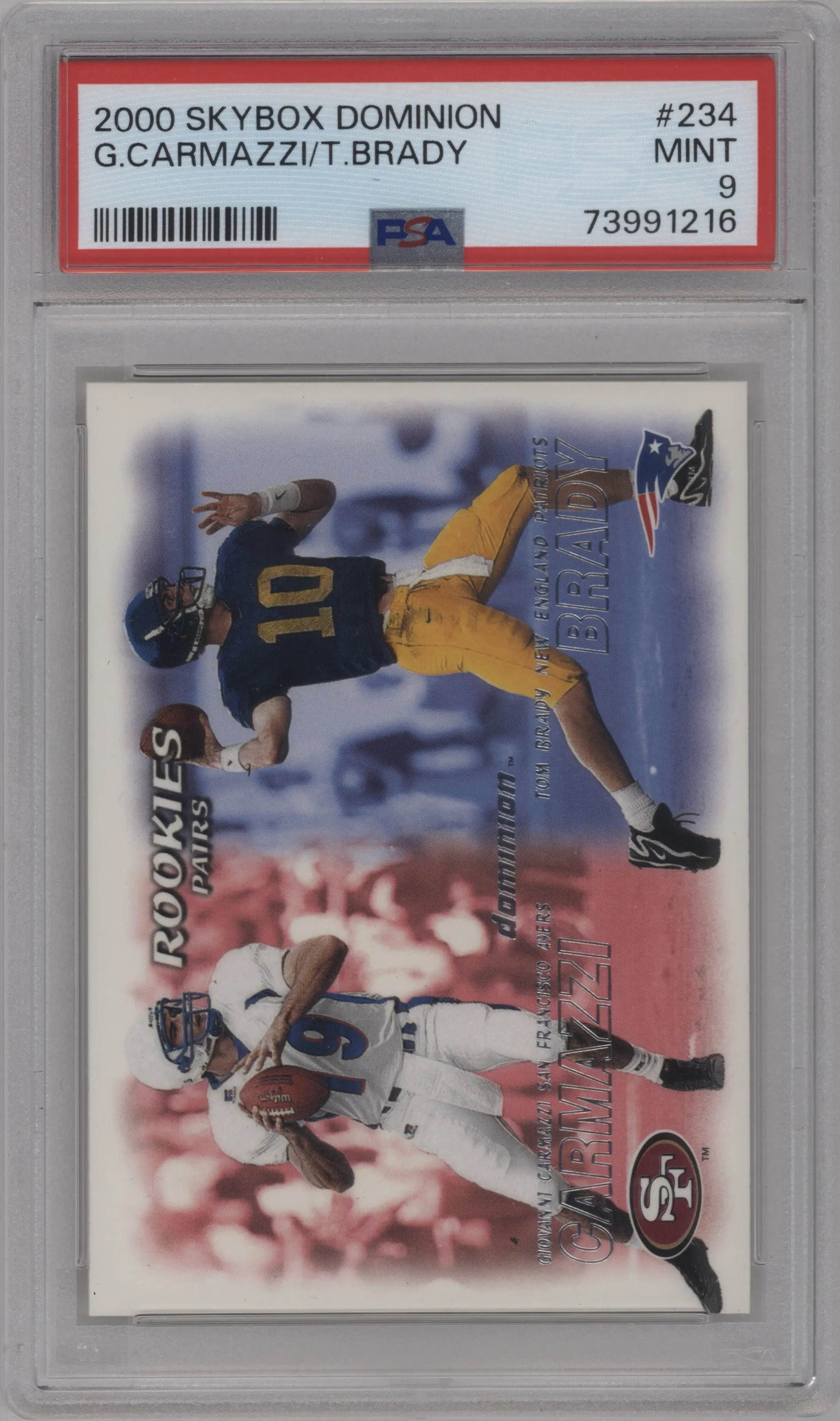 2000 Skybox Dominion Giovanni Carmazzi/Tom Brady #234 PSA 9
