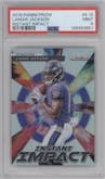 Lamar Jackson from the 2018 Panini Prizm set graded by PSA and given an overall grade of 9.