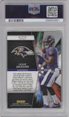 Lamar Jackson from the 2018 Panini Prizm set graded by PSA and given an overall grade of 9.