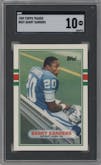 Barry Sanders from the 1989 Topps Traded set graded by SGC and given an overall grade of 10.