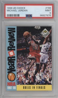  Michael Jordan from the 1998-99 Upper Deck Choice set graded by PSA and given an overall grade of 9.