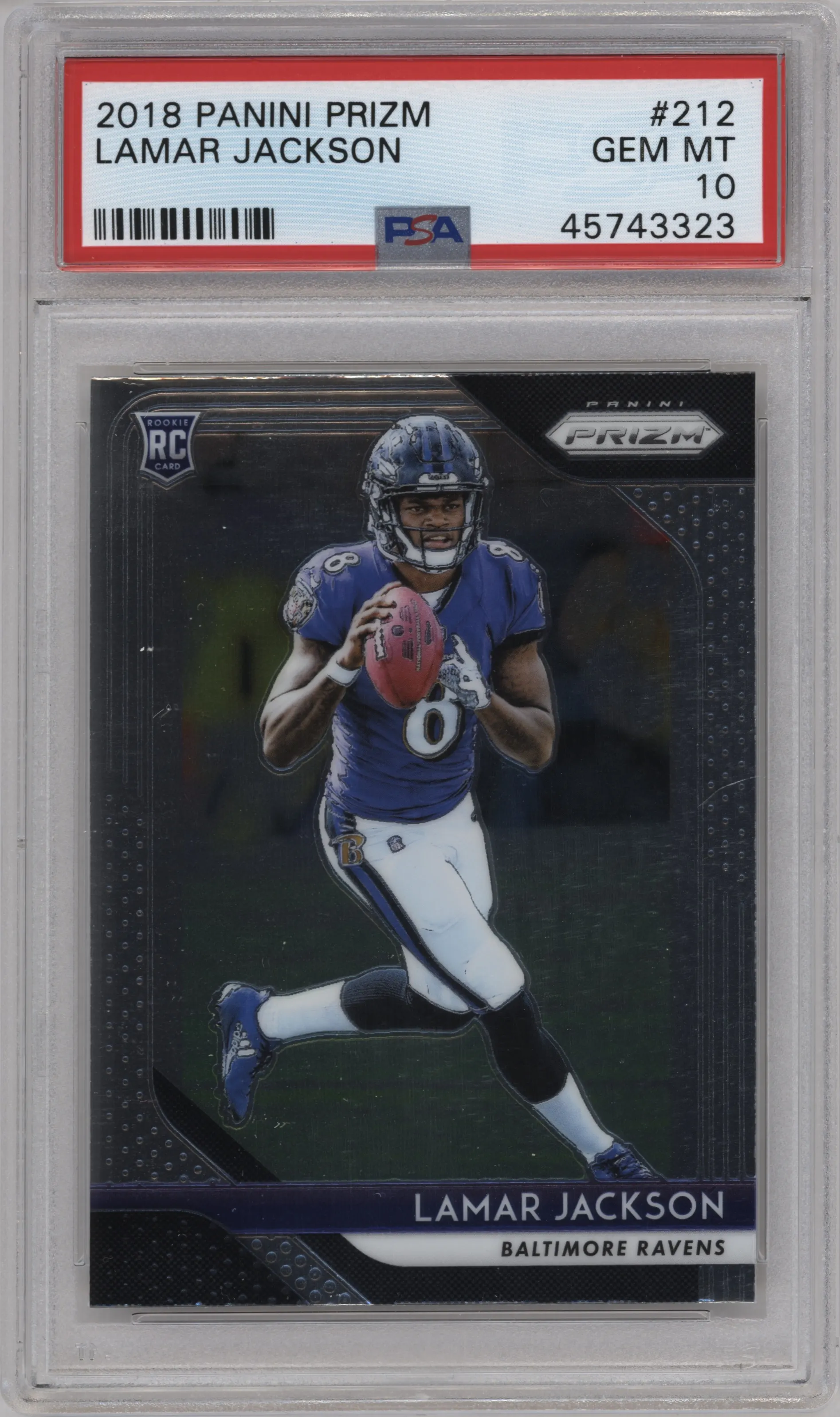 2018 Panini Prizm Lamar Jackson PSA 10