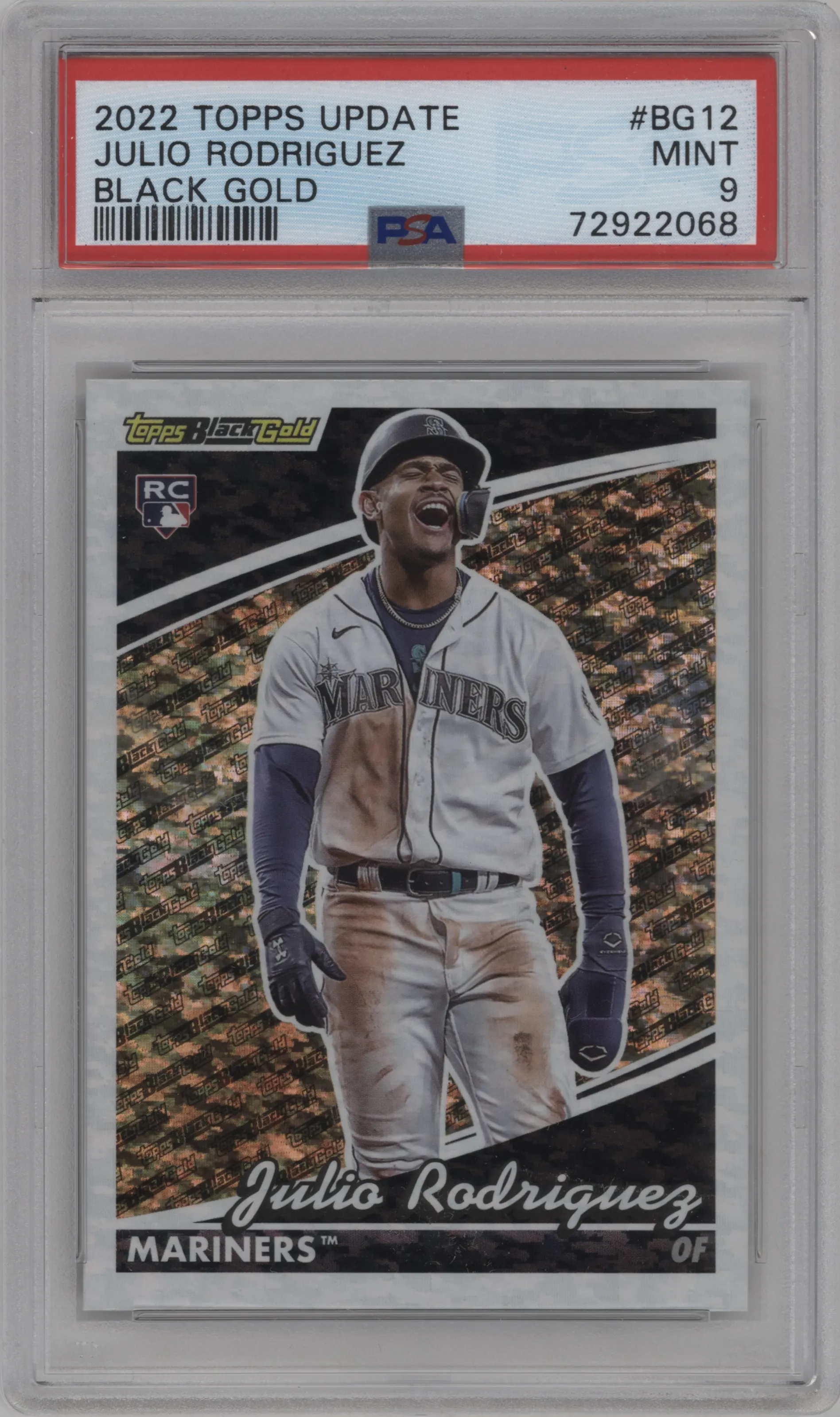 2022 Topps Update Black Gold Julio Rodriguez PSA 9