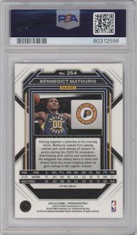 Bennedict Mathurin from the 2022-23 Panini Prizm  set featuring a Pink Ice parallel graded by PSA and given an overall grade of 10.