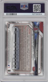 Shohei Ohtani from the 2018 Bowman set graded by PSA and given an overall grade of 10.