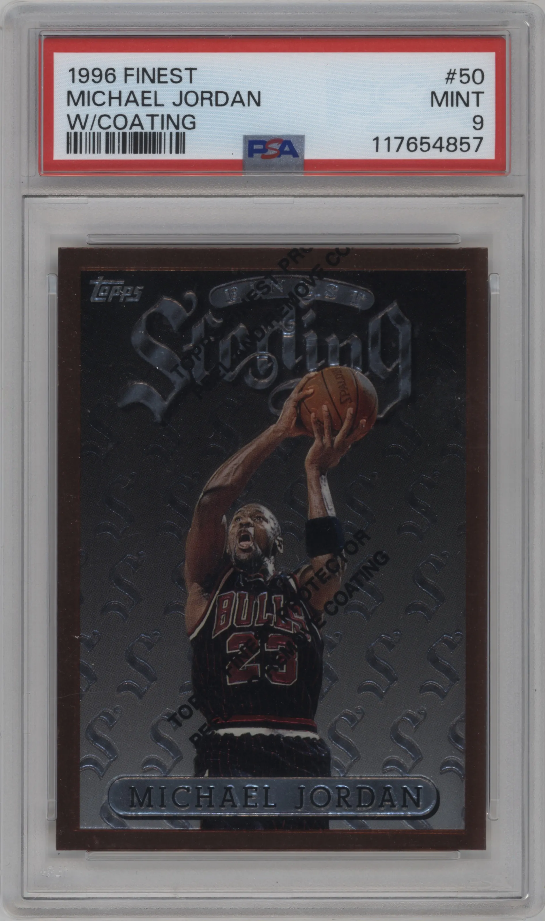 1996 Topps Finest Michael Jordan W/ Coating #50 PSA 9
