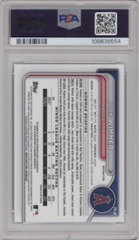 John Wimmer from the 2024 Bowman set featuring a Refractor parallel graded by PSA and given an overall grade of 9.