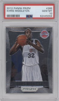 Khris Middleton from the 2012-13 Panini Prizm set graded by PSA and given an overall grade of 10.