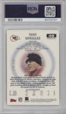 Tony Gonzalez from the 2002 Topps Pristine set featuring a Refractor parallel graded by PSA and given an overall grade of 10.
