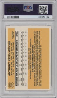Tony Gwynn from the 1983 Donruss set graded by PSA and given an overall grade of 8.