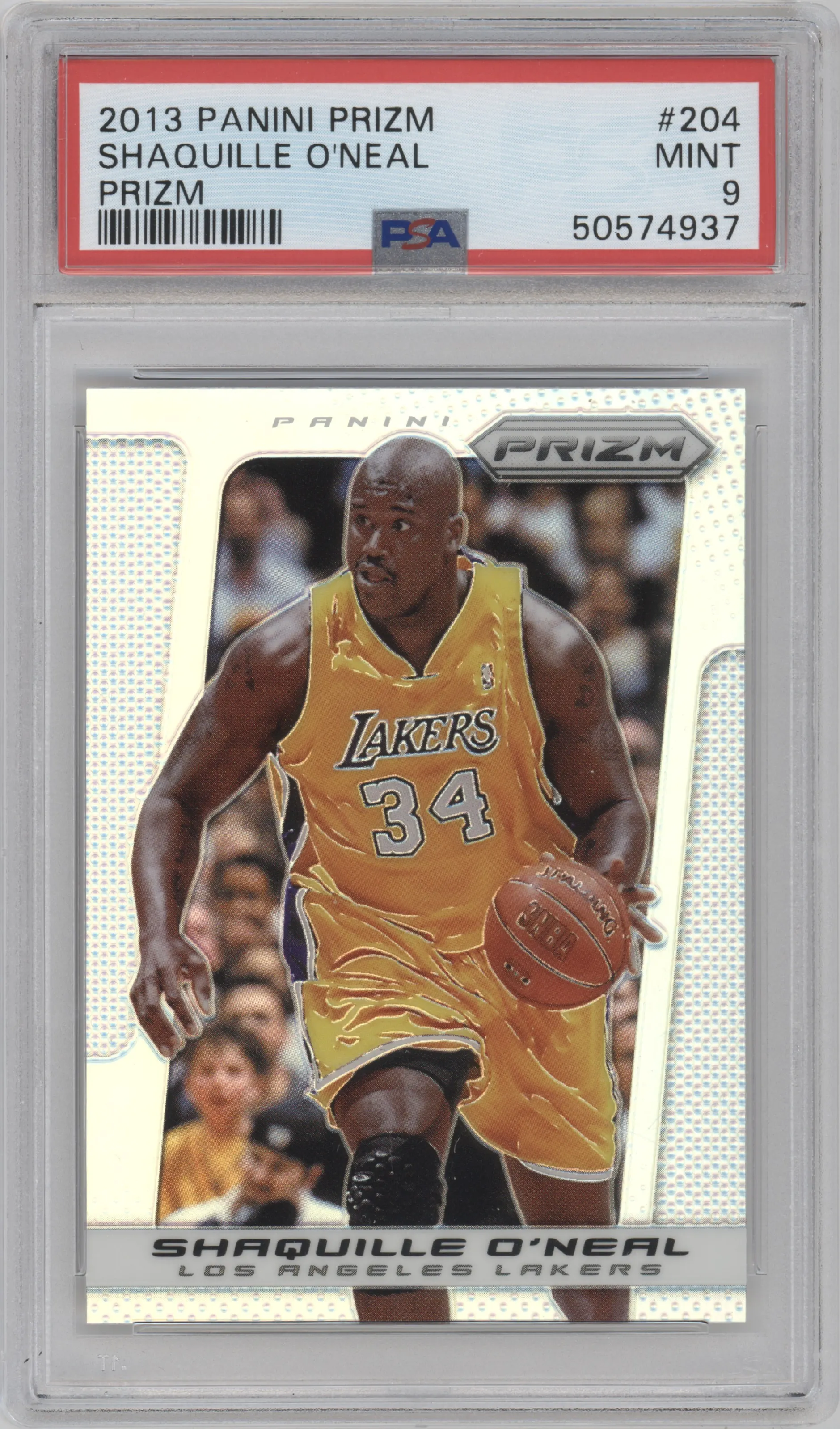 2013 Panini Prizm Shaquille O'Neal Silver Prizm #204 PSA 9