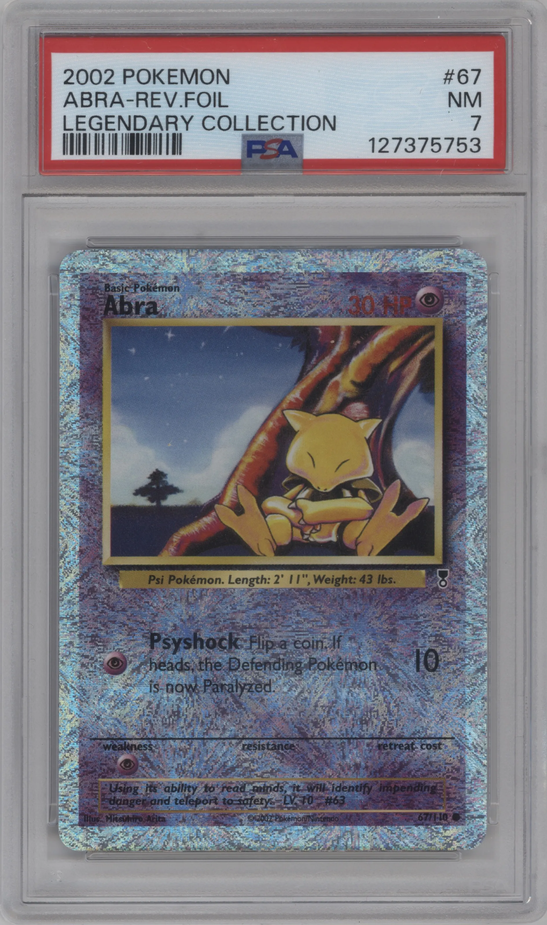 2002 Pokemon Legendary Collection Abra #67 PSA 7
