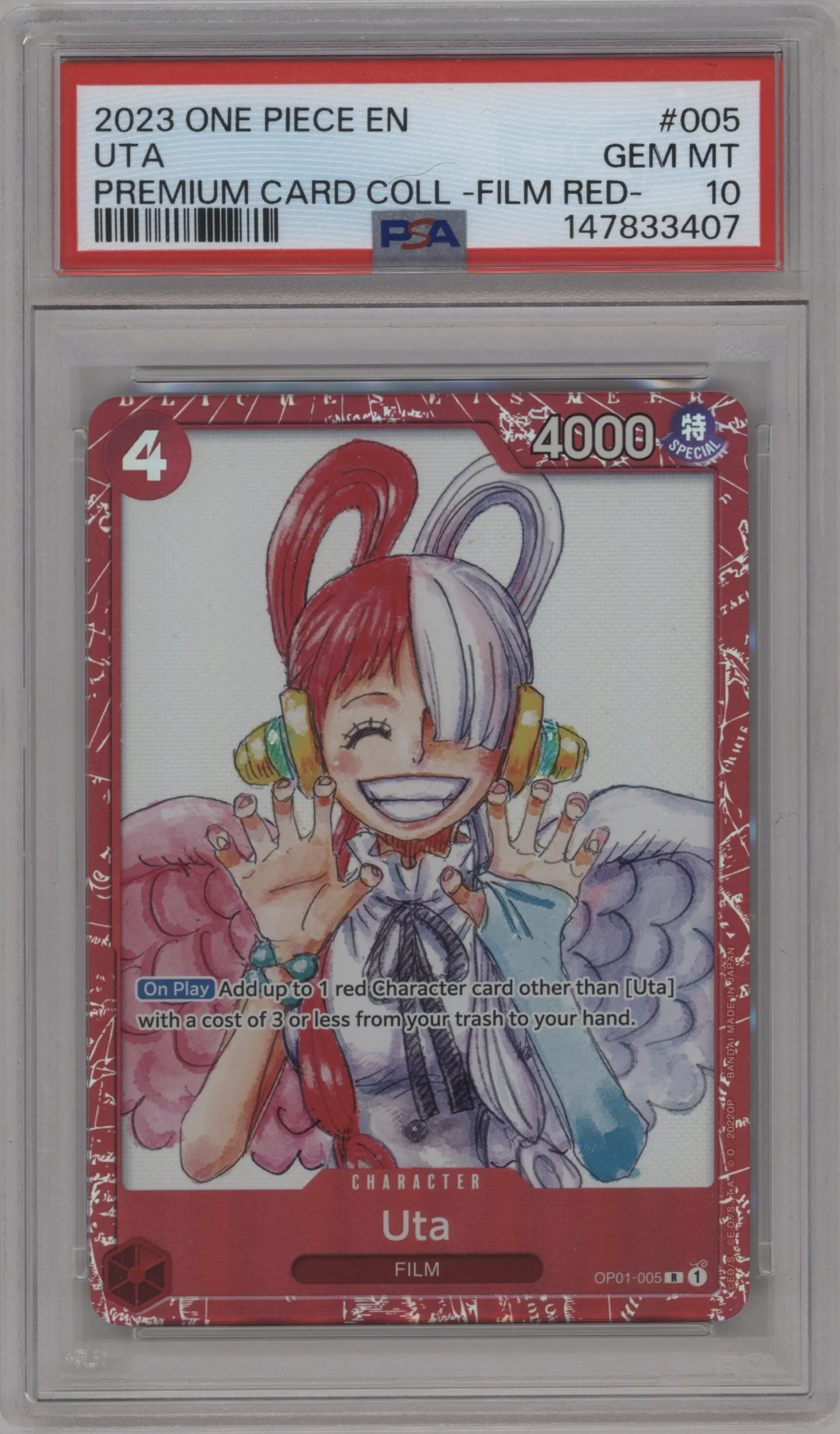 2023 One Piece PC Coll. FILM RED Ed. Uta PSA 10