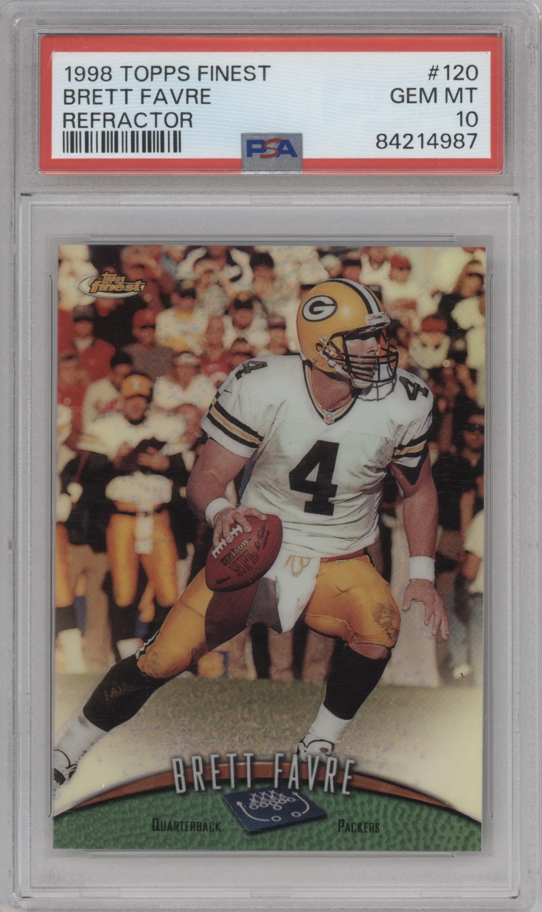 1998 Topps Finest Brett Favre Refractor #120 PSA 10